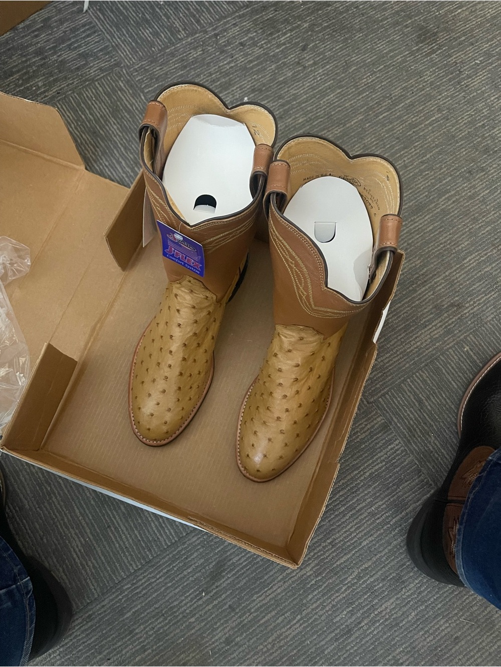 Justin Boots Two-Tone Brown Western roper Boots